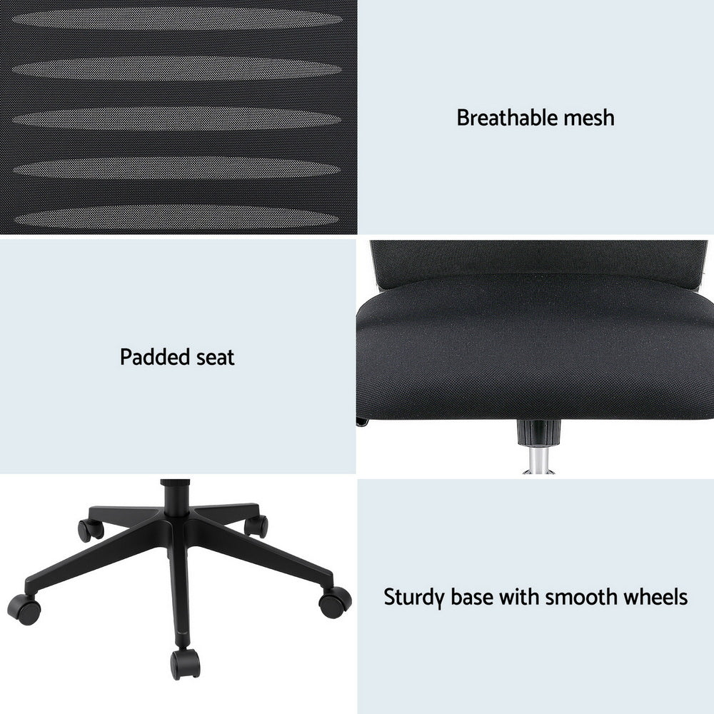 Hudson Ergonomic Mesh Office Chair – Black – Mid Back