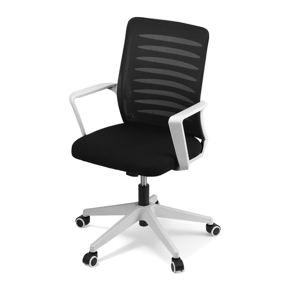 Kairo Ergonomic Mesh Office Chair – Black & White – Mid Back