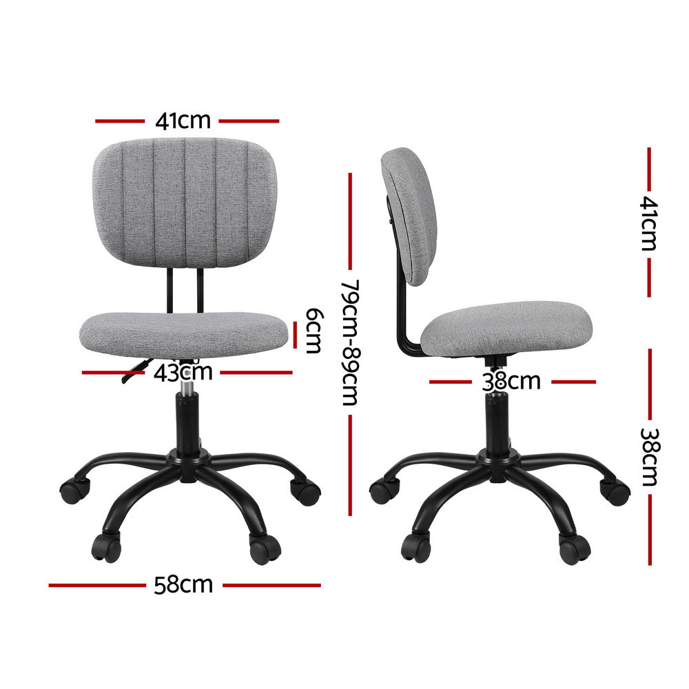 Hudson Armless Office Chair – Grey