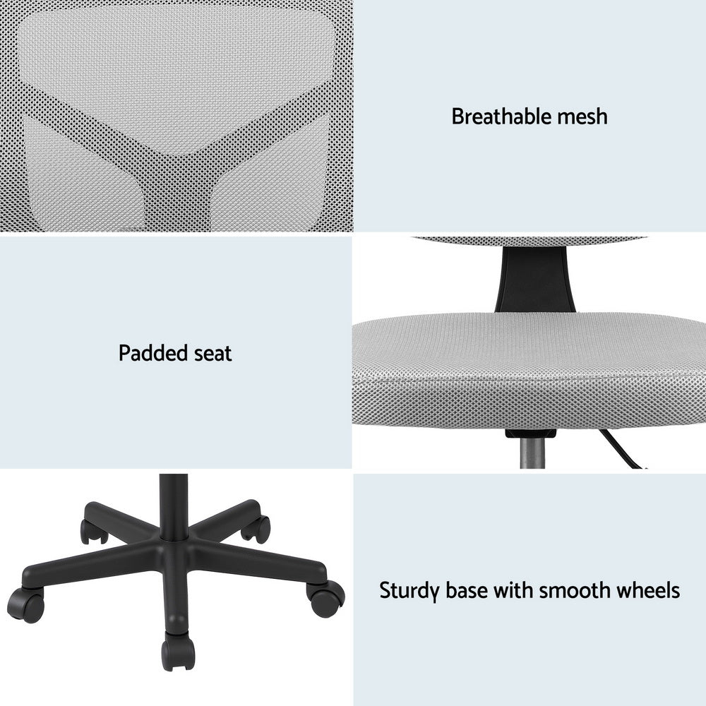 Meridian Armless Office Chair – Grey