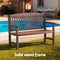 2-Seater Wooden Garden Bench – Lounge Chair, Brown Finish