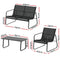 Outdoor Sofa Lounge Set – Textilene Table & Chairs, Garden Style