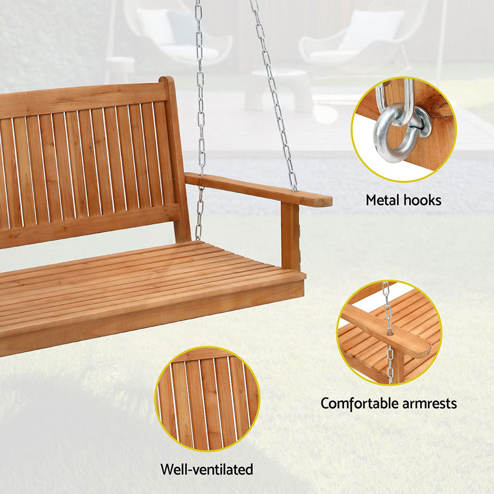 Bramley Wooden Porch Swing – Teak – 2 Seater