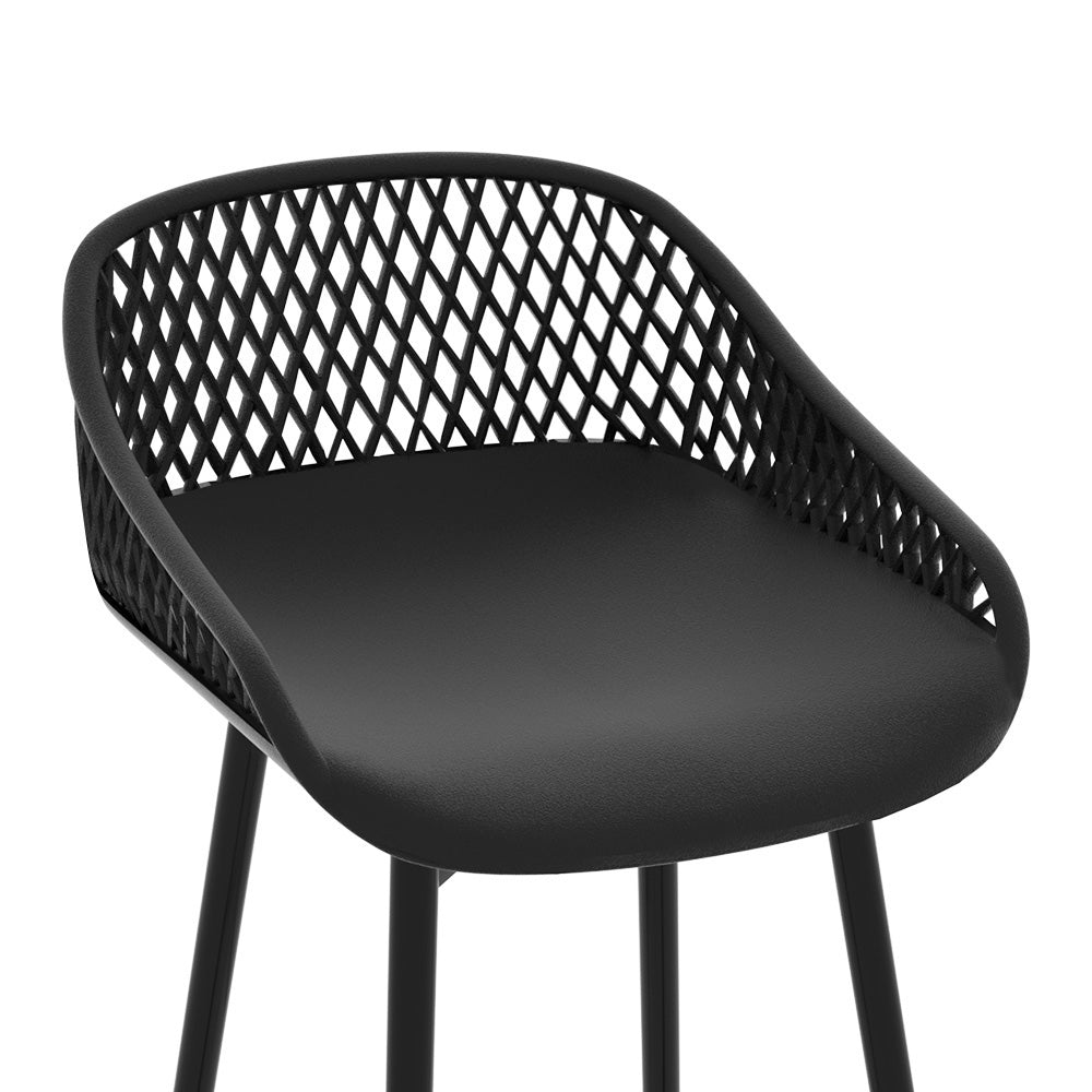 Valerio Outdoor Bar Stools – Black – Set of 4