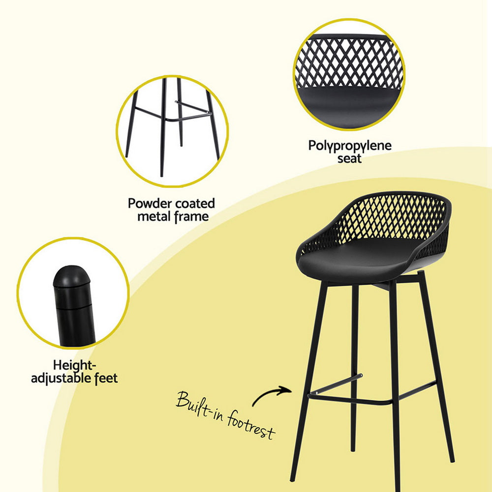 Linden Outdoor Bar Set – Black – 3 Piece