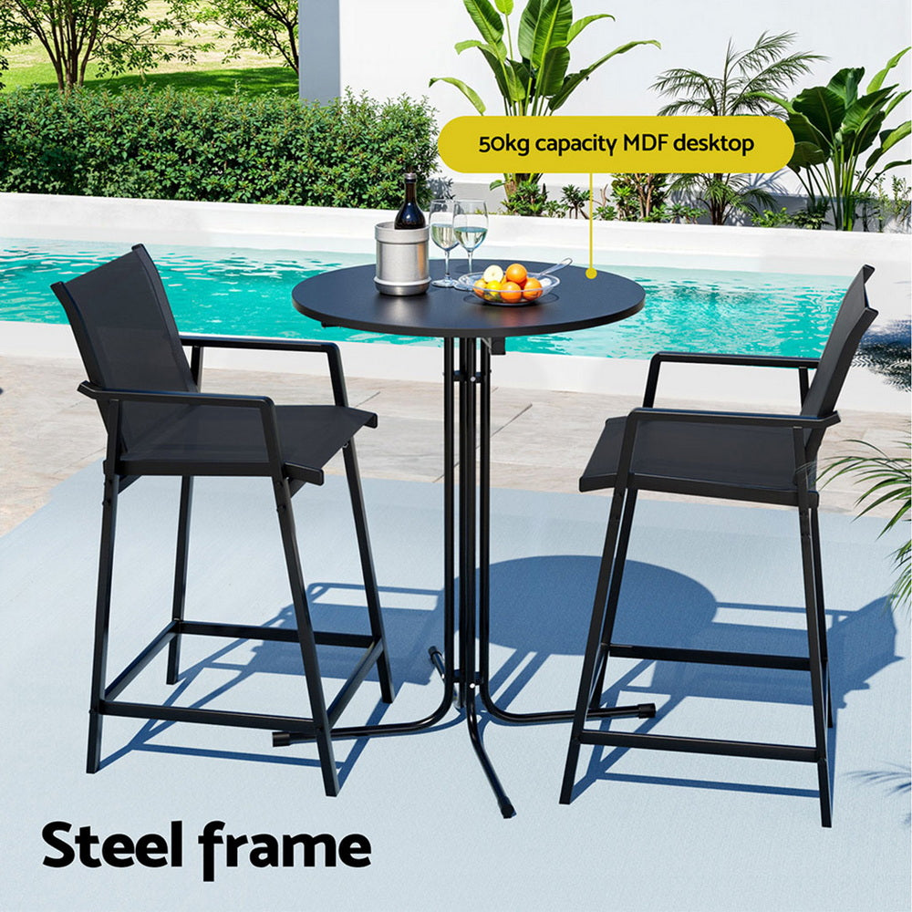 Nova Steel Bar Set – Black – 3 Piece