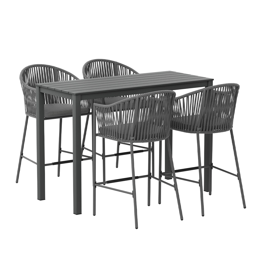 Rowan Outdoor Bar Set – Black – 5 Piece