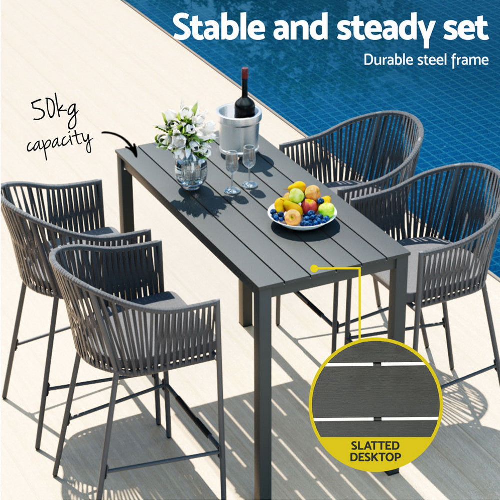Rowan Outdoor Bar Set – Black – 5 Piece