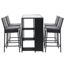 5-Piece Outdoor Wicker Bar Set