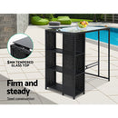 5-Piece Outdoor Wicker Bar Set