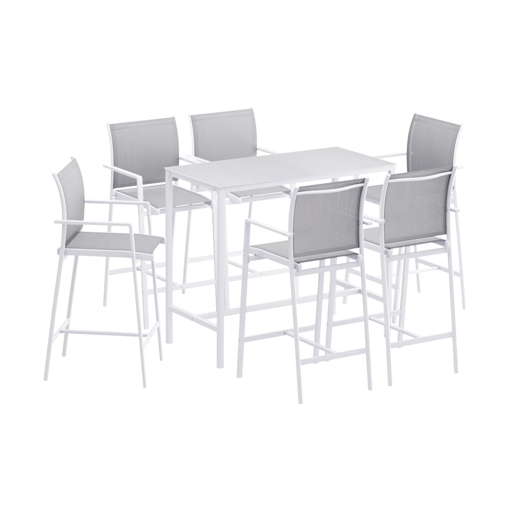 Arlo Outdoor Bar Set – White – 7 Piece