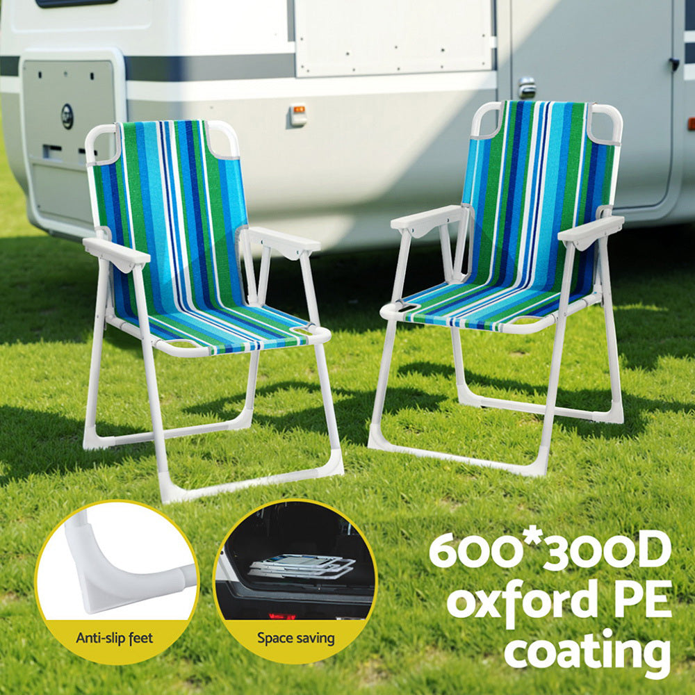 Summit Folding Outdoor Chairs – Blue – Set of 2