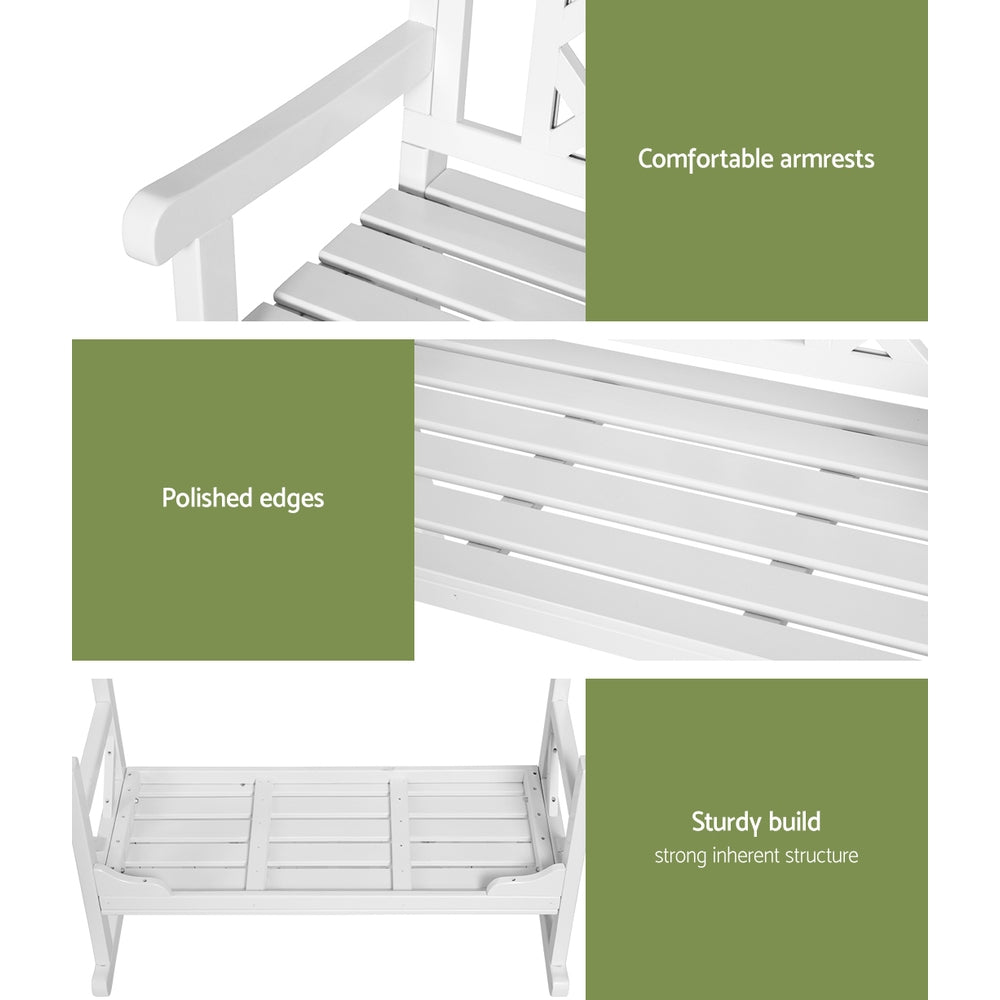 Serano Garden Bench – White – 2 Seater