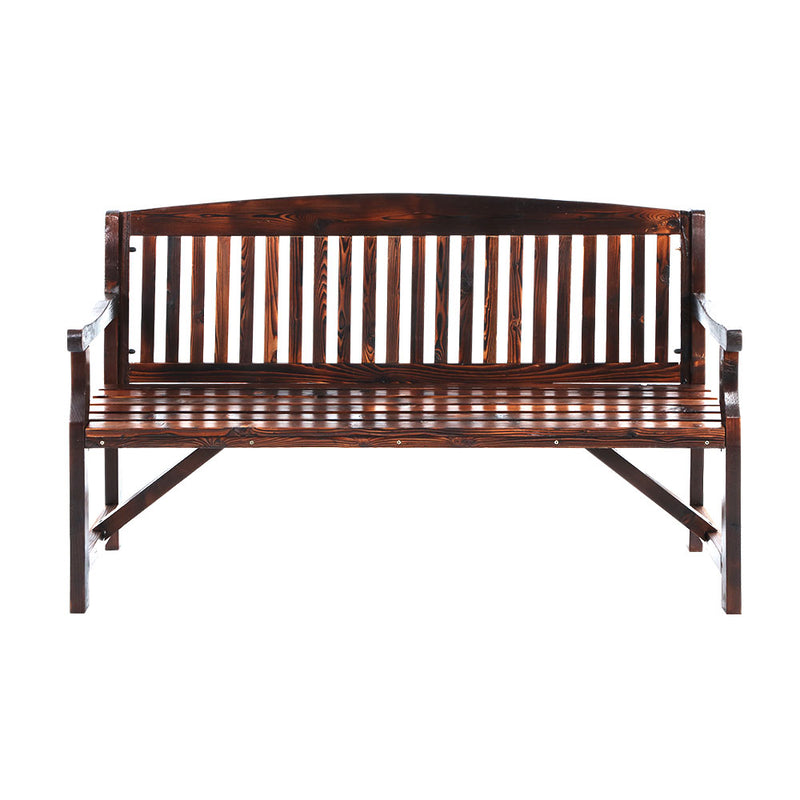 3 Seat Outdoor Wooden Garden Bench - Charcoal