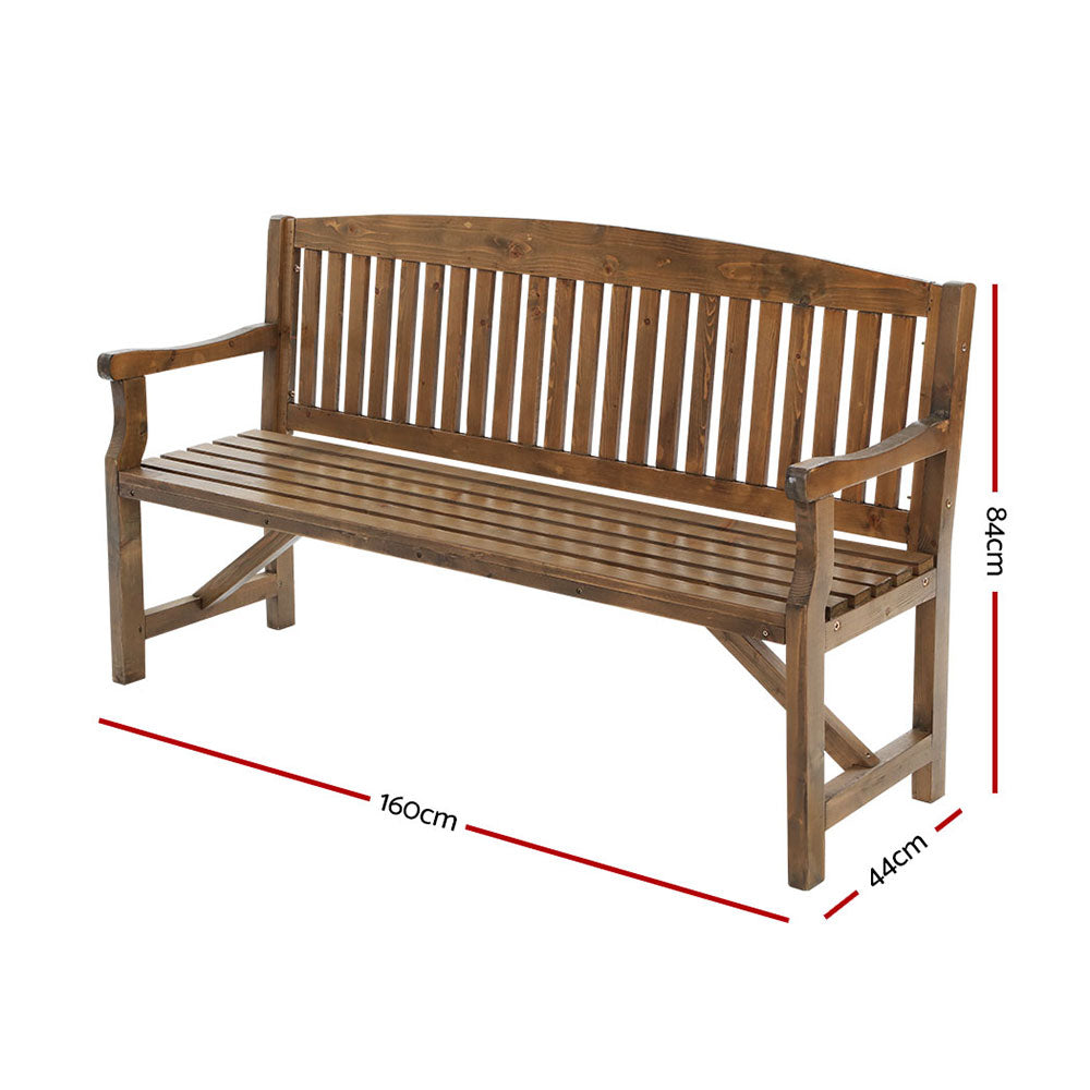 Linden Garden Bench – Natural – 3 Seater