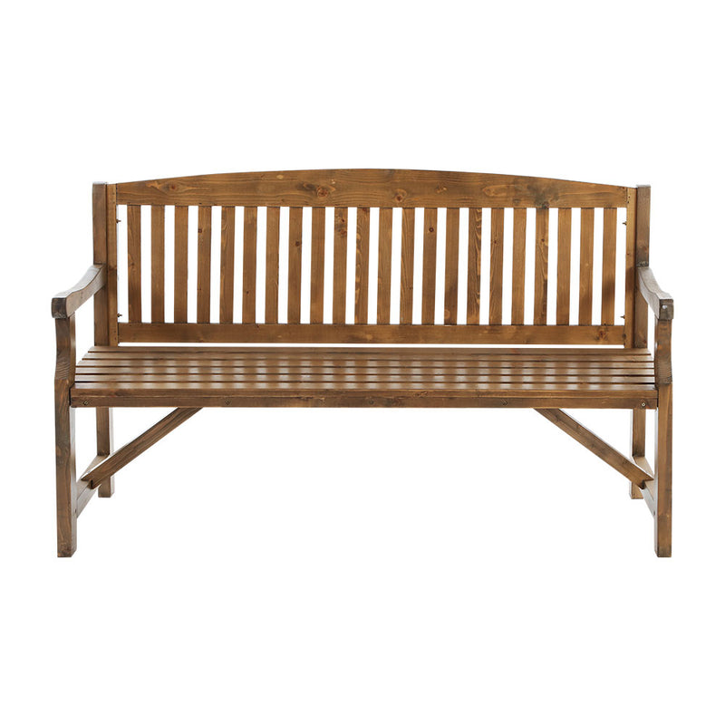 3 Seat Outdoor Wooden Garden Bench - Natural