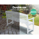 3 Seat Outdoor Wooden Garden Bench - White