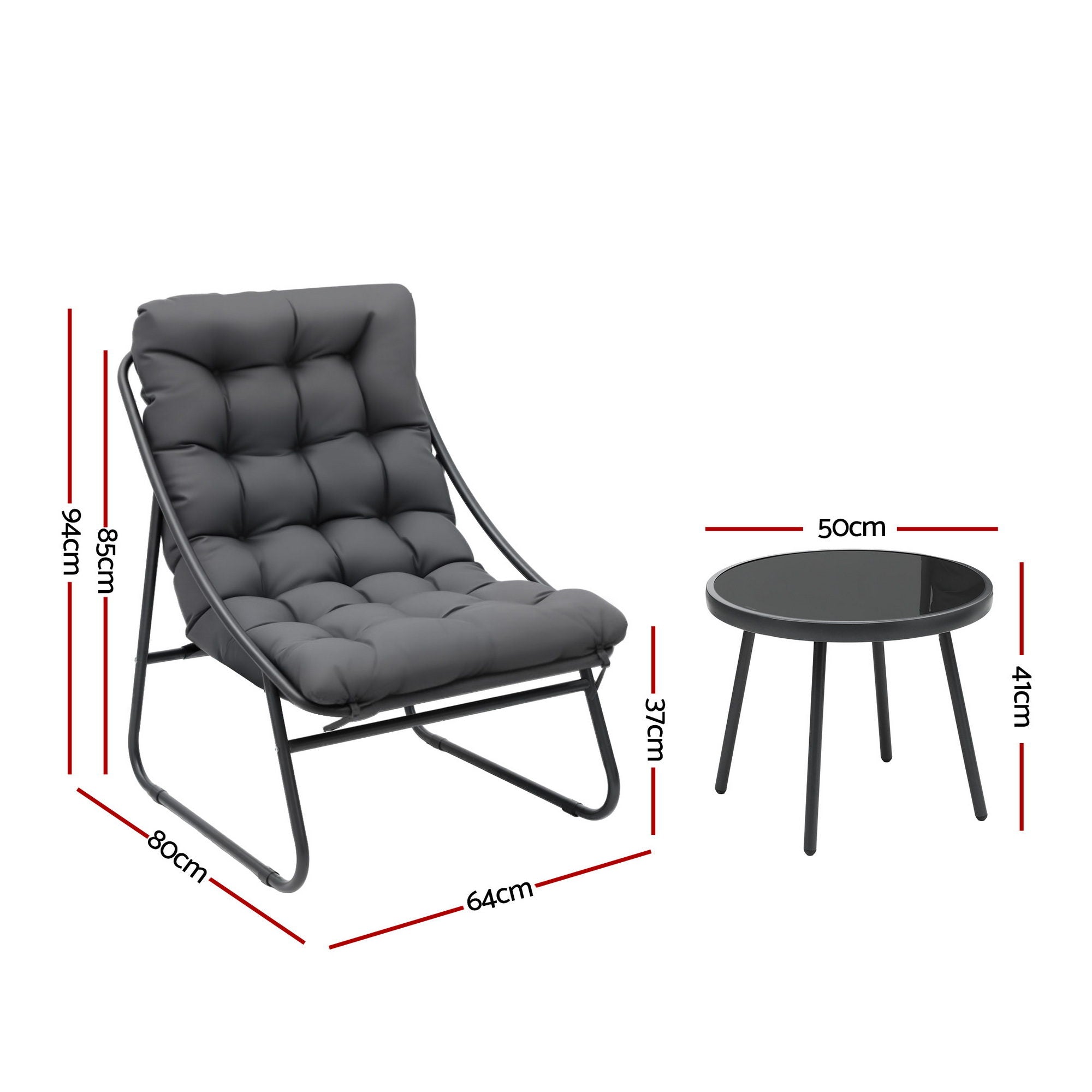 Cove Outdoor Bistro Set – Grey – 3 Piece