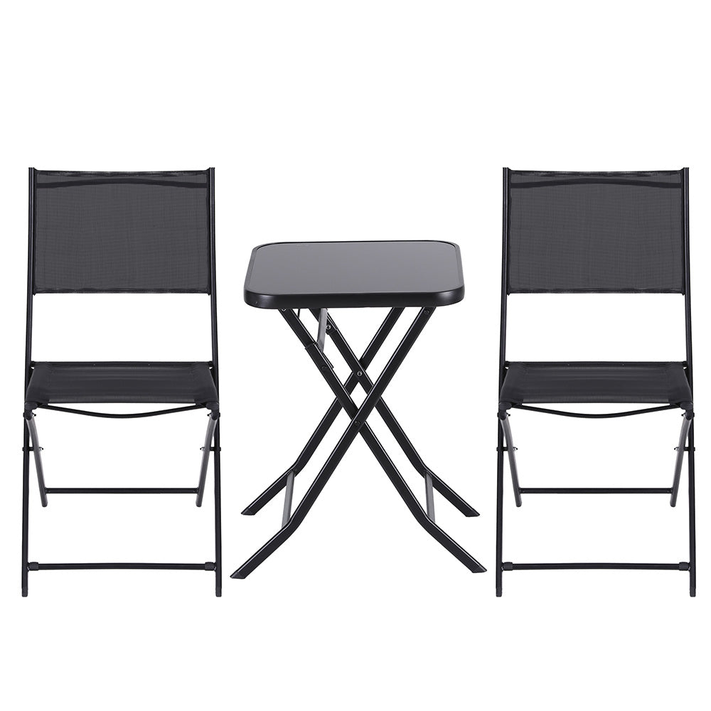 Metro Folding Bistro Set – Black – 3 Piece