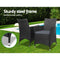 3 PC Outdoor Bistro Set - Black