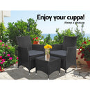 3 PC Outdoor Bistro Set - Black