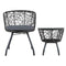 3 PC Outdoor Rattan Table & Chairs - Black