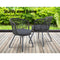 3 PC Outdoor Rattan Table & Chairs - Black