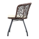 3 PC Outdoor Rattan Table & Chairs - Brown
