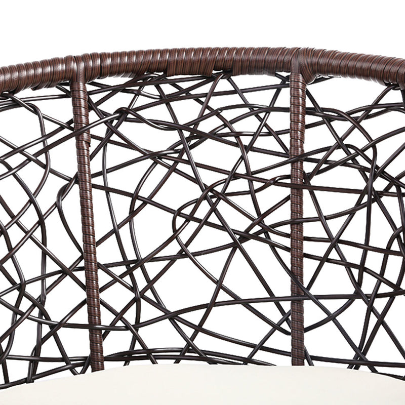 3 PC Outdoor Rattan Table & Chairs - Brown