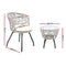 3 PC Outdoor Rattan Table & Chairs - Grey