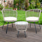 3 PC Outdoor Rattan Table & Chairs - Grey