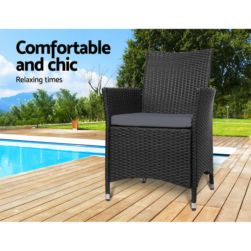 Set of 2 - Outdoor Wicker Dining Chairs