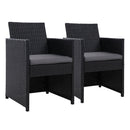 Rowan 2PC Outdoor Dining Chairs Patio Furniture Wicker Garden Cushion Hugo
