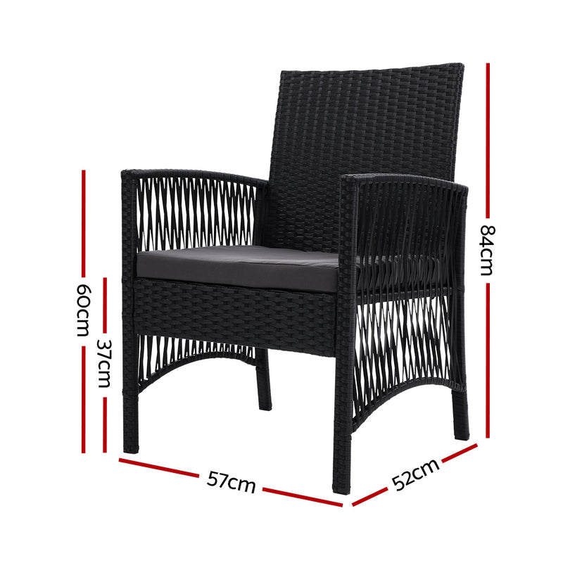 2PC Outdoor Dining Chairs – Wicker Lounge, Garden
