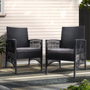 Cove 2PC Outdoor Dining Chairs Patio Furniture Wicker Lounge Chair Garden