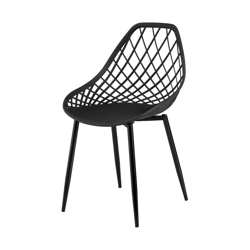 Linden Outdoor Lounge Chairs – Black – Set of 4