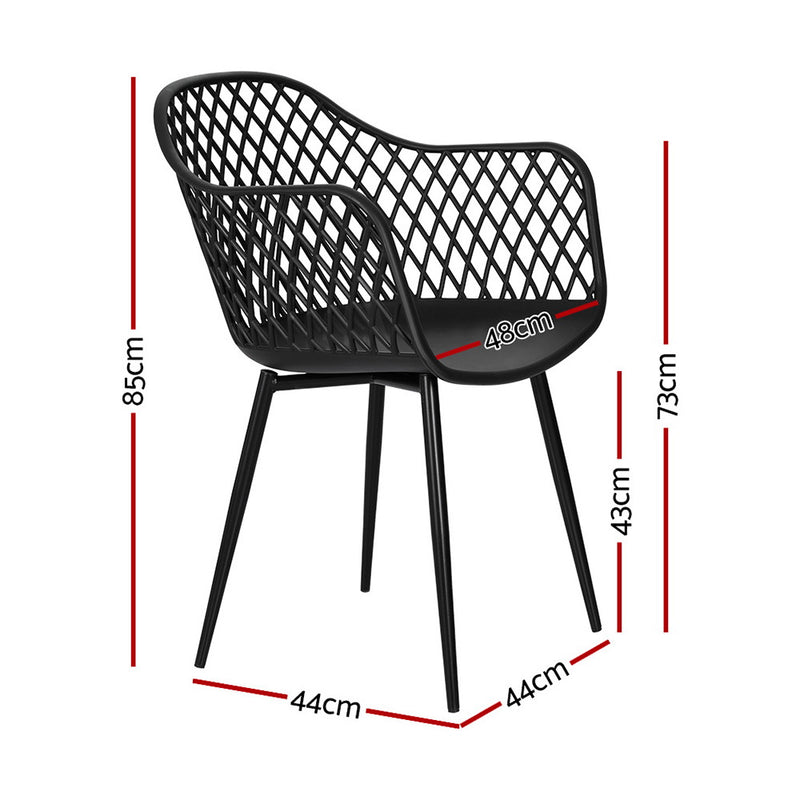 4 PC Outdoor Dining Chair Set – Black