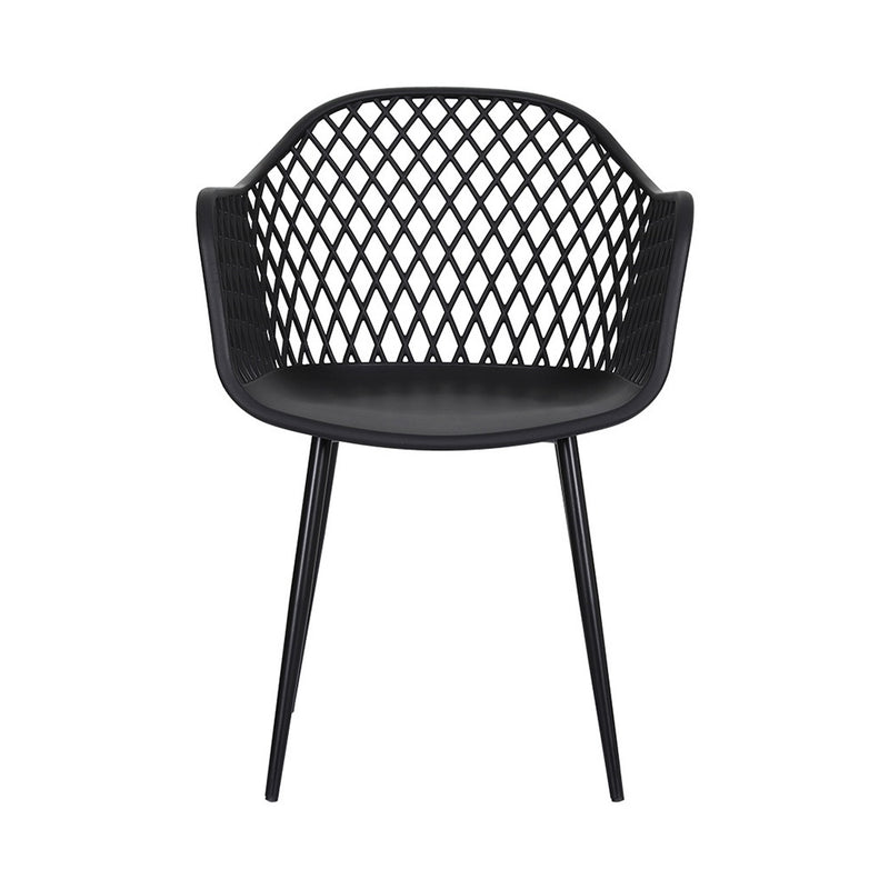 4 PC Outdoor Dining Chair Set – Black