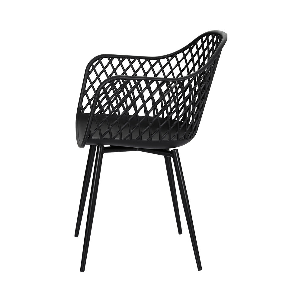 Hampton Outdoor Dining Chairs – Black – Set of 4