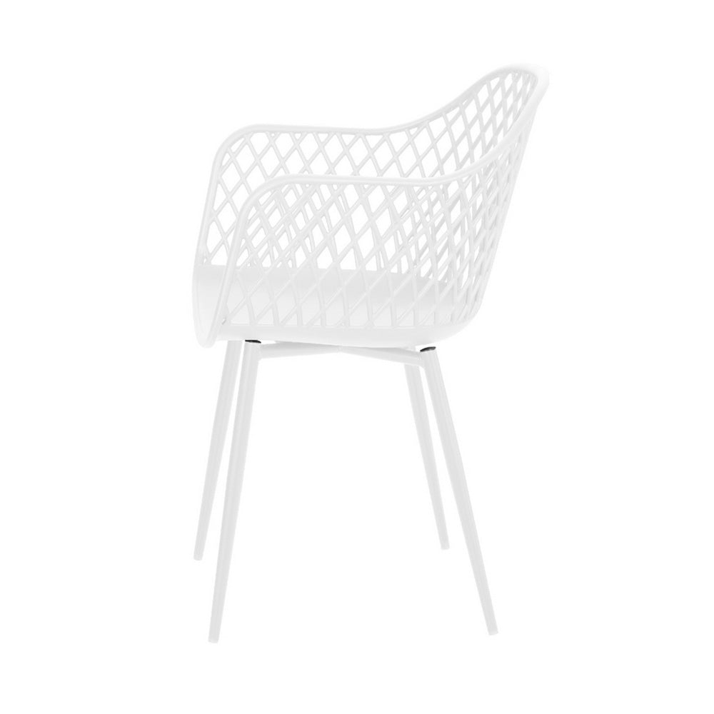 Nova Outdoor Lounge Chairs – White – Set of 4