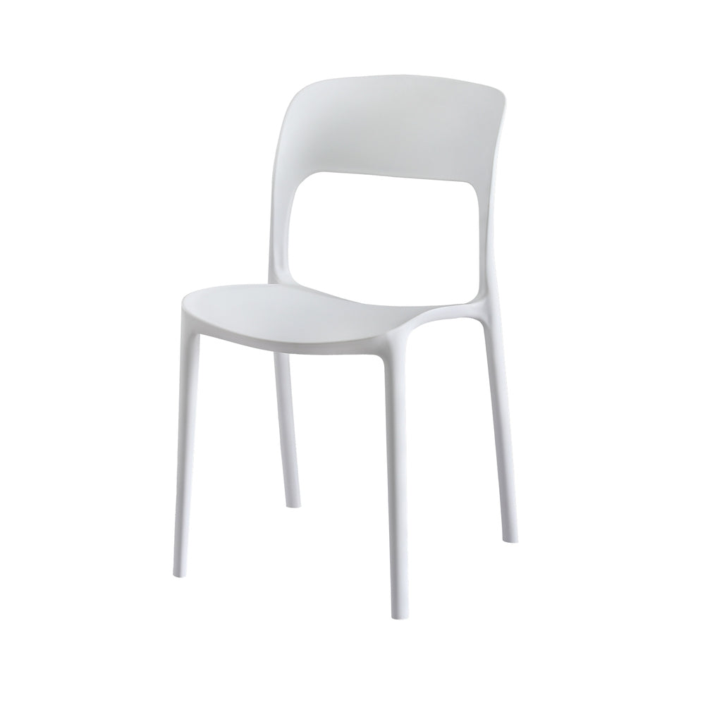Lysander Stackable Outdoor Chairs – White – Set of 4