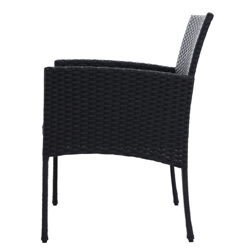 Set of 2 - Outdoor Rattan Dining Chairs w/cushion