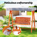 3 Seater Wooden Swing Chair Canopy