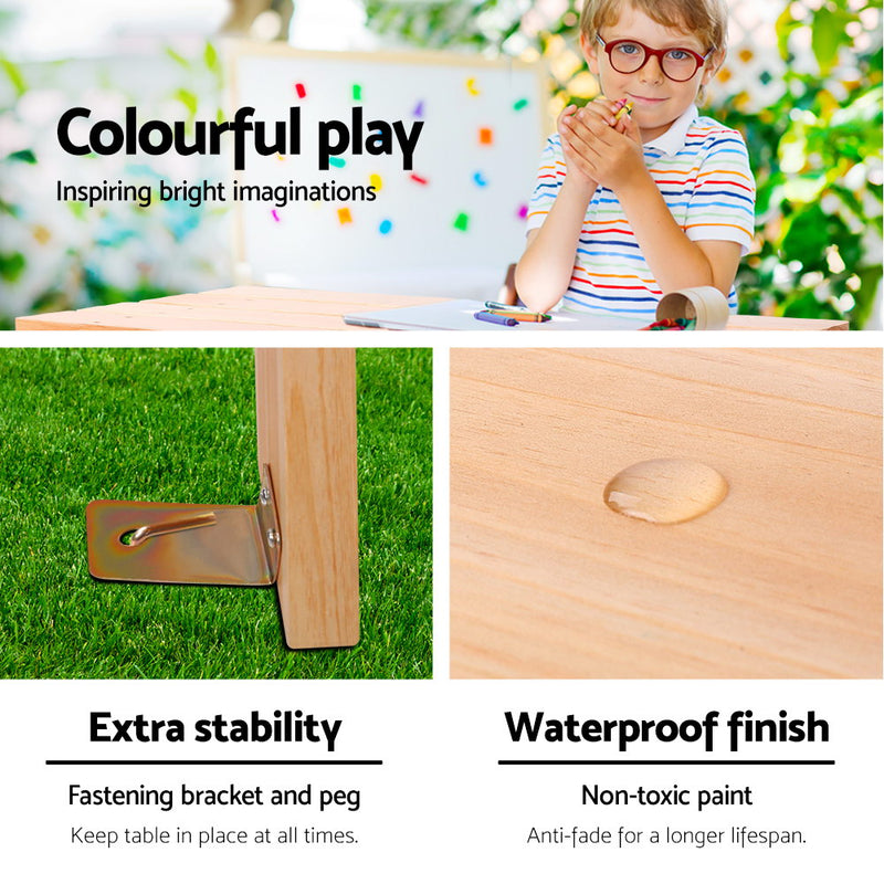 Kids Outdoor Table and Picnic Bench Set - Wooden