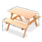 Kids Wooden Picnic Table Set with Umbrella - Natural