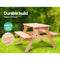 Kids Wooden Picnic Table Set with Umbrella - Natural