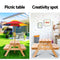 Kids Wooden Picnic Table Set with Umbrella - Natural