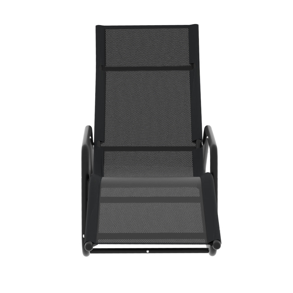 Sereno Rocking Sun Lounge Chair – Black – Steel Frame