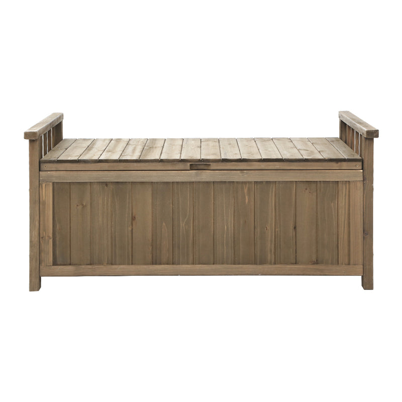 Outdoor Wooden Storage Bench Box - Brown