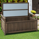 Outdoor Wooden Storage Bench Box - Brown